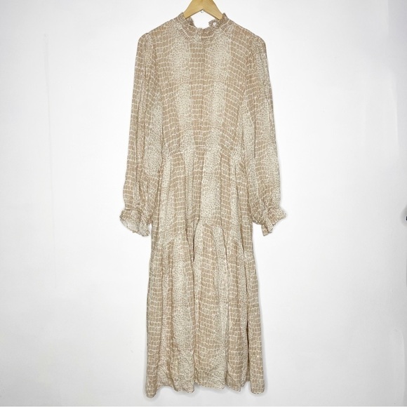 Anna Cate Dresses & Skirts - Anna Cate Tan Croc Print Boho Dress Size Large